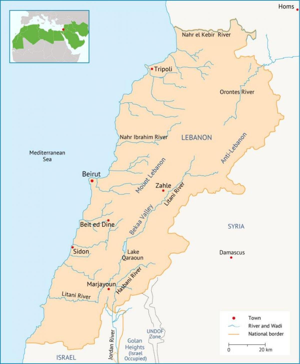 Liban hartë lumenjtë